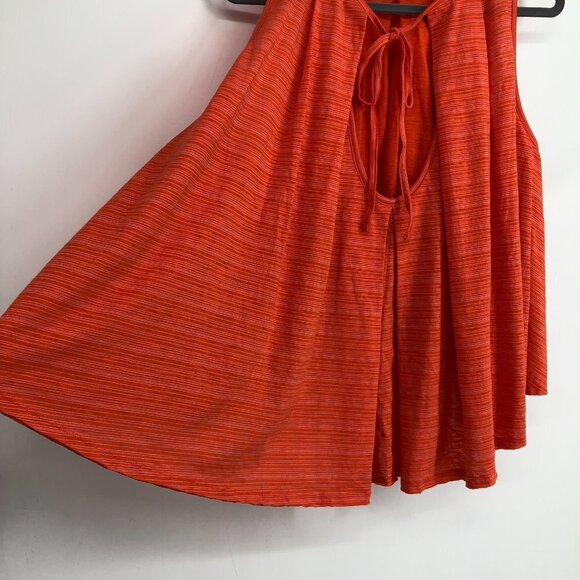 NWT Free People Coral/Orange Turn It Up Striped High-Low Tank Top XS - Picture 13 of 16